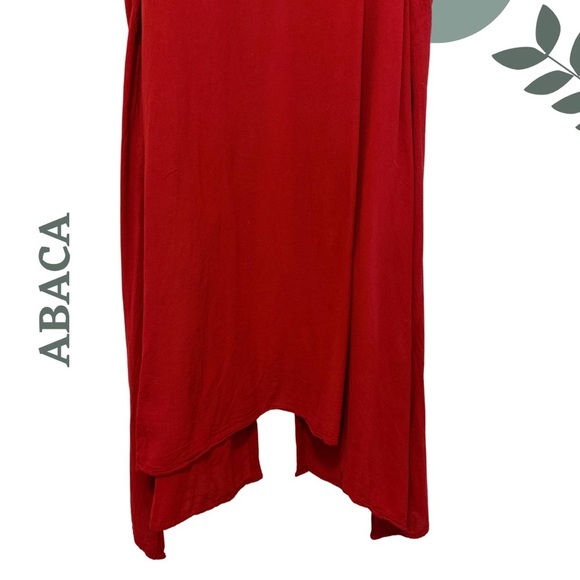 Boho Bold in Deep Red – ABACÁ 100% Cotton Sleeveless Cardigan Vest One Size - Picture 6 of 8